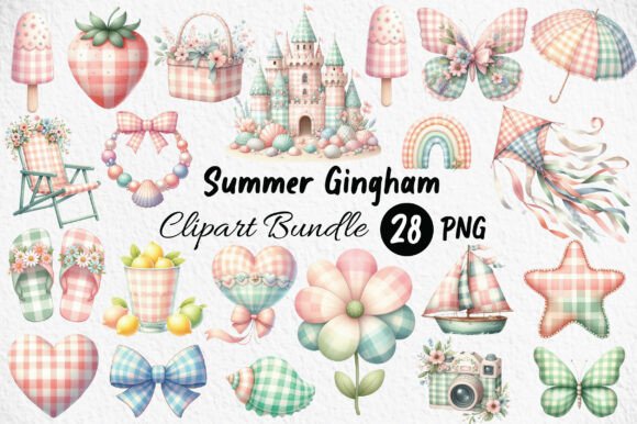 Download Summer Gingham Clipart - Premium Bundle