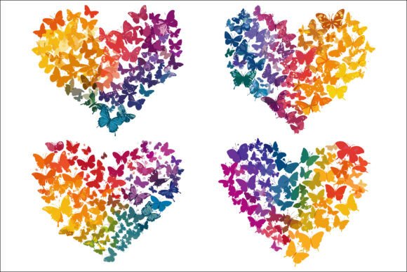 Download Romantic Butterfly Heart Design. - Premium Resources